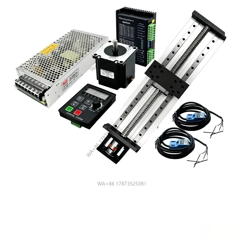 CNC Sliding Table 100mm 250mm 300mm 500mm Motorized Linear Rail Platform Nema 23 Motor Drive Kit Linear Stage XYZ Axis