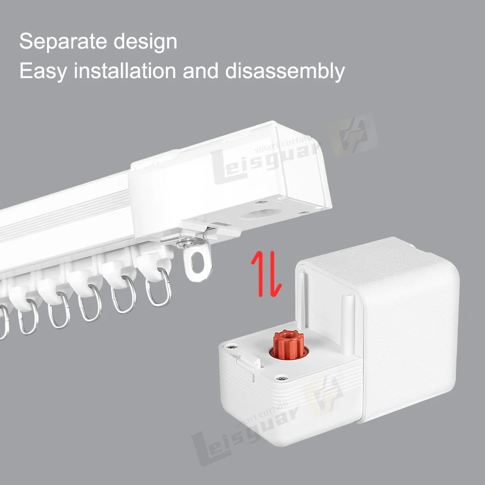 Leisguar Tuya WiFi Smart Blinds Brushless Motor Mini B2 New Model Customizable Size Intelligent Curtain Track