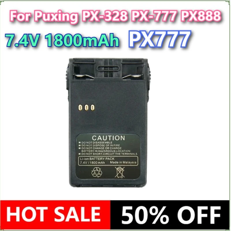 

New PX777 7.4V 1800mAh Replacement Battery for Puxing PX-328 PX-777 PX888 PX-888K PX728 Plus WEIERWEI VEV-3288S Walkie-talkie