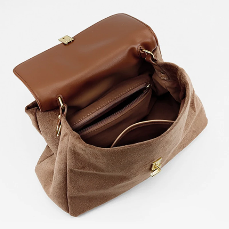 Large capacity shoulder bag tote bag suede commuting handbag new autumn/winter crossbody bag