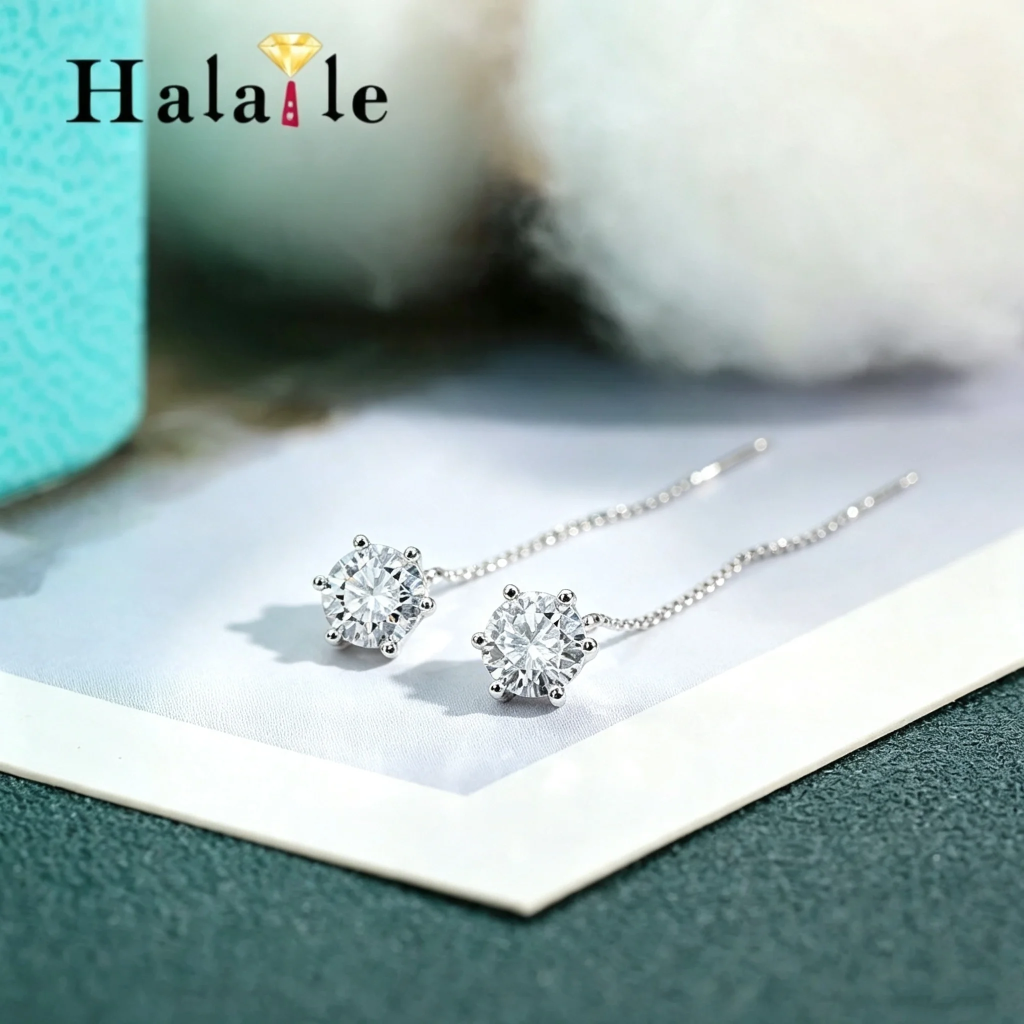 ハライレ-モアサナイト-タッセルドロップイヤリング-925スターリングシルバー-ラボダイヤモンド-女性用-ストレートハンギング-スパークリングイヤリング-ジュエリー
