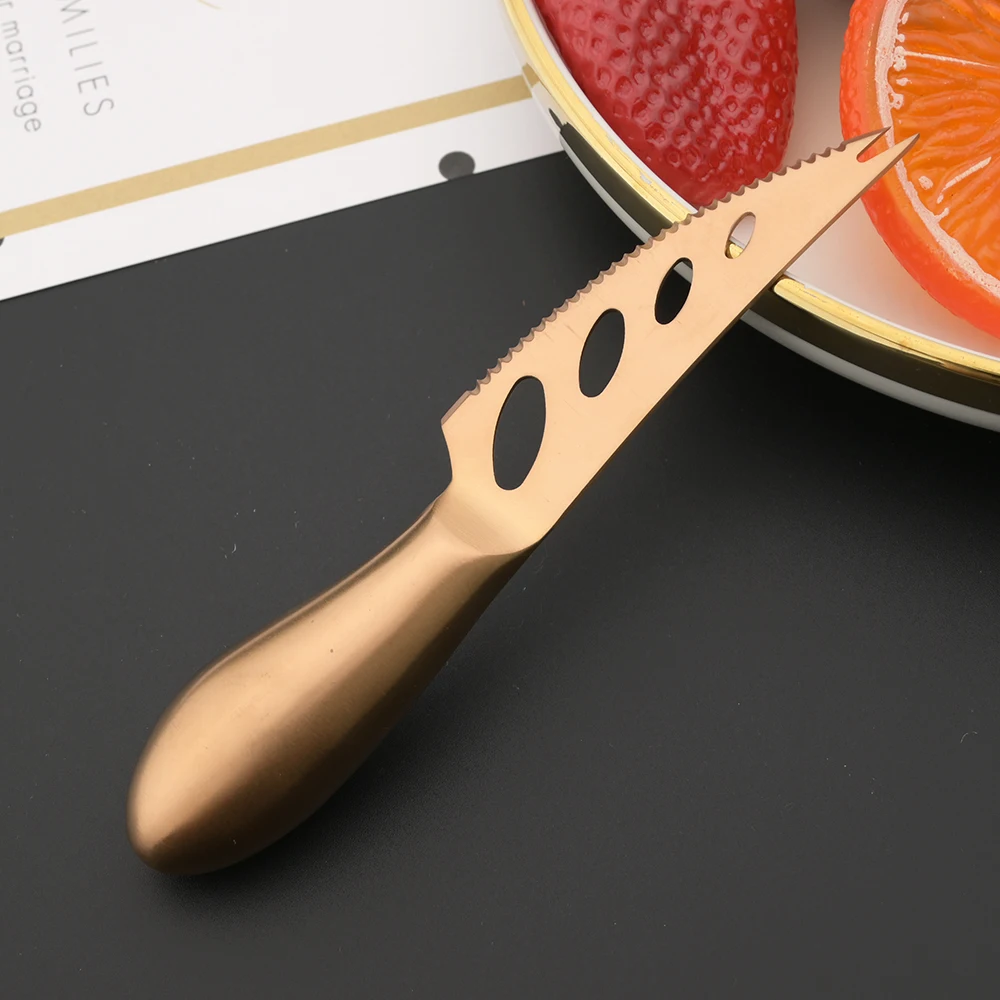 Matte Rose Gold Cheese Knife Stainless Steel Multi-function Cheese Knives Spatula Butter Knife Cooking Tools Kitchen Supplies