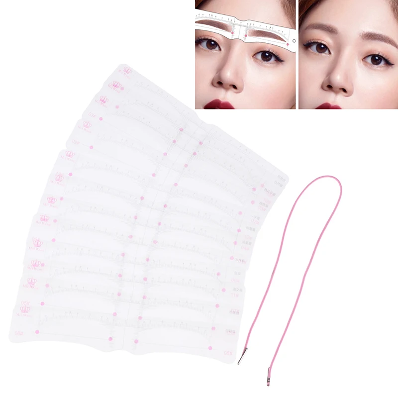 12Pcs/Set One-Pieces Eyebrow Shape Set Portable Plastic Eyebrow Stencil Card for Women Thrush Model Eye Brow Drawing Tools