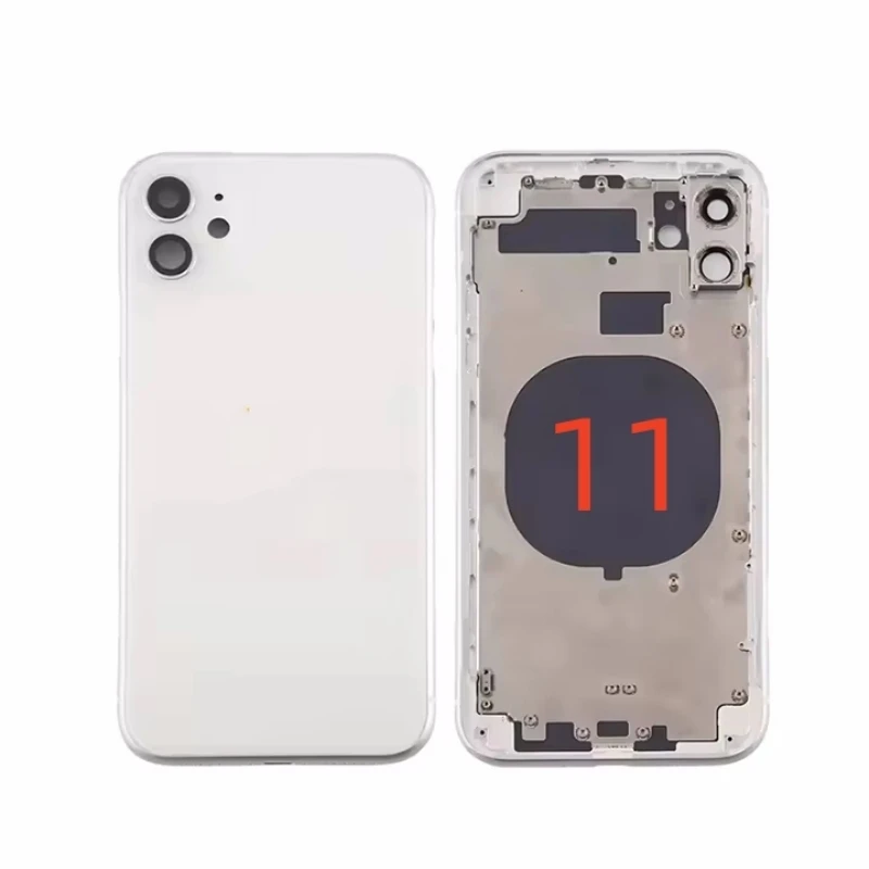 Back Housing For iPhone 11 Pro Max Back Battery Door Glass with Middle Chassis Frame SIM Tray Side Key Parts