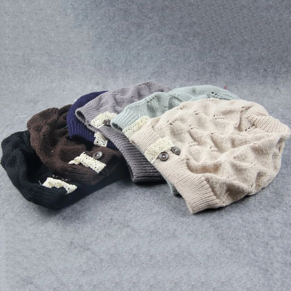 

Stylish Women Winter Hat Warm Cold Protection Cap Knitted Beanie For Lady Girls Khaki Durable Fashion Elegant