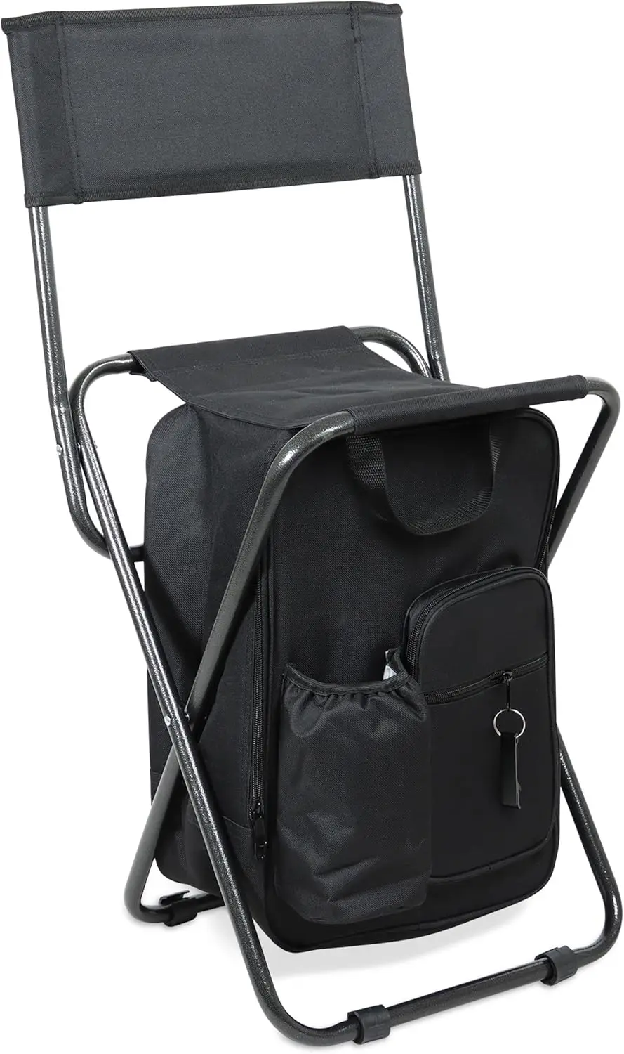 كرسي صيد الجليد قابل للطي مع مبرد، سعة 225 رطلاً، كرسي حقيبة ظهر محمول للتخييم وصيد الأسماك والصيد والخلف #1