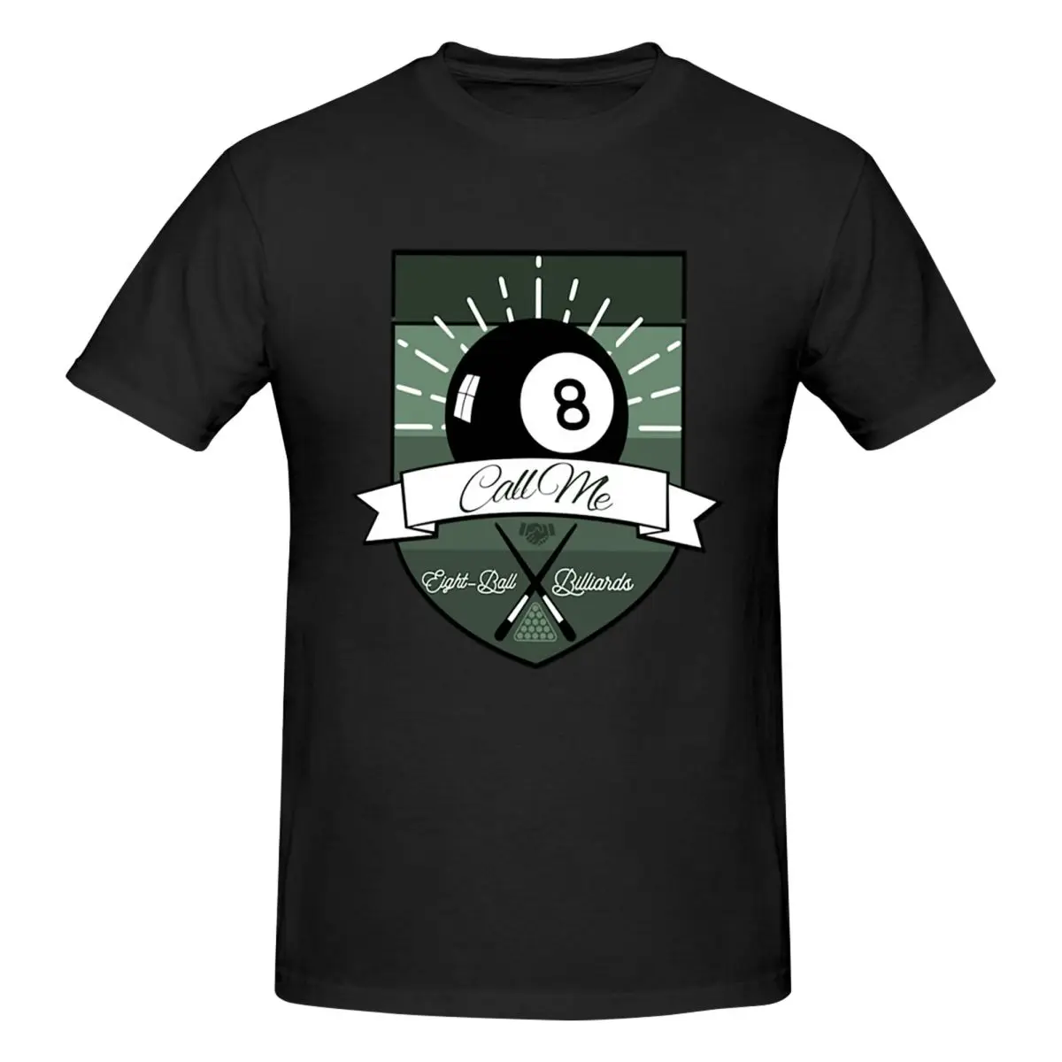 8 Ball Billiards Men T-Shirt Classic Plus Size T Shirts Men's Crew Neck Cotton Tees Short Summer Male