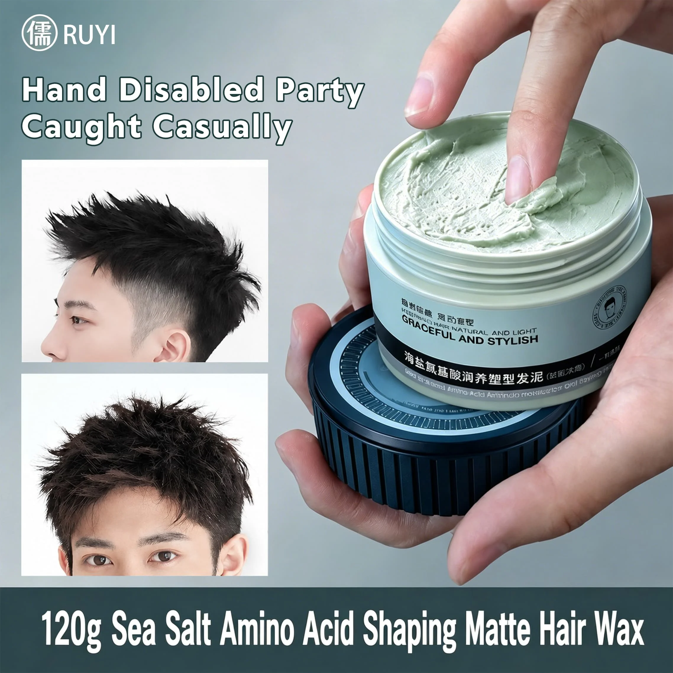 

120g molding mud and wax, matte fluffy, non greasy, non sagging, non hard, easy to clean, long-lasting refreshing, Tony style