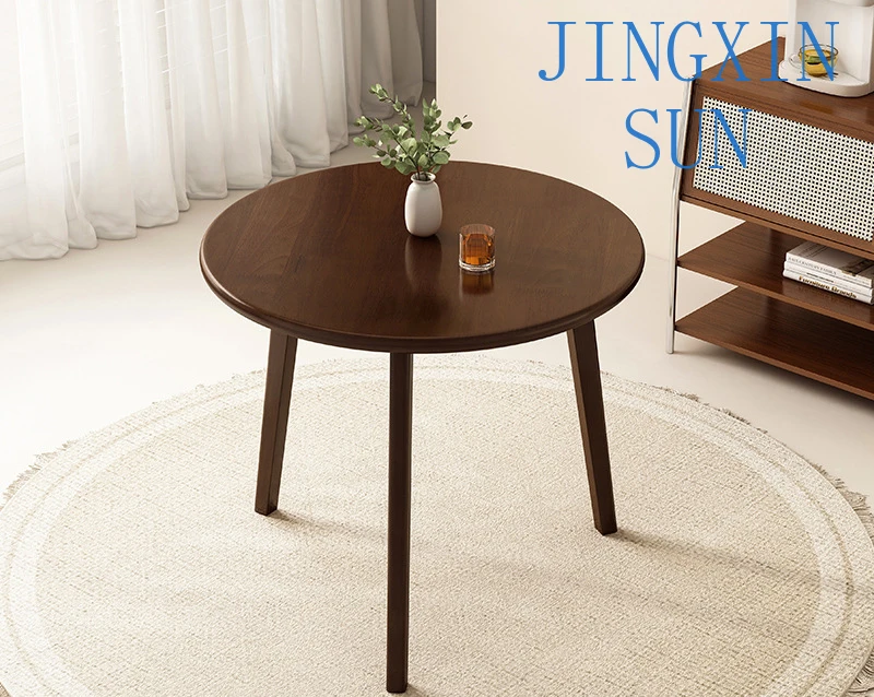 Modern All-Solid Wood Dining Table and Chairs Set for Home Apartment Balcony Coffee Tea Table Small Size for Small Space