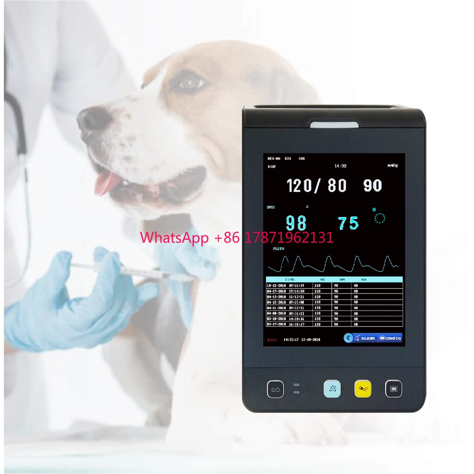 Animal Hospital Use Professional Handheld Cardiac Vital Sign Parameter Portable Medical Vital Sign Monitor