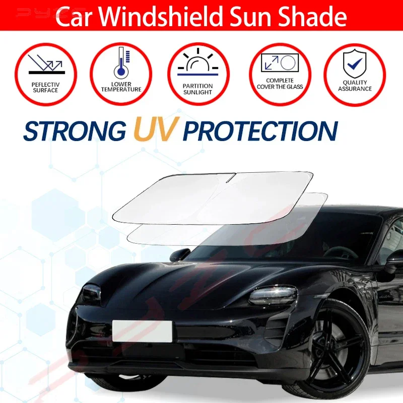 

Windshield Sun Shade For Porsche Taycan 4S Taycan Turbo GTS Sunshade Sun Visor Protector Foldable Blocks UV Rays Keep Car Cooler