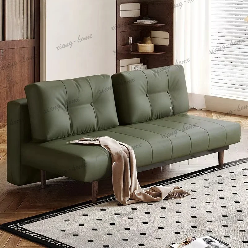FG Furniture: Nordic vintage leather sofa bed folding dual-purpose small apartment inline independent spring