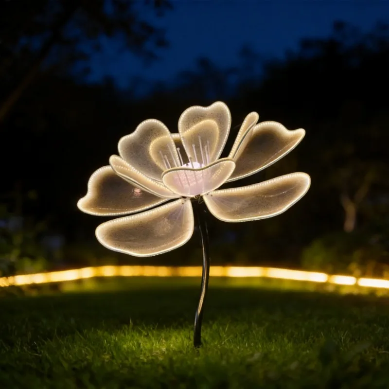 LED luminous dynamic peony flower lamp outdoor lawn garden modeling lamp