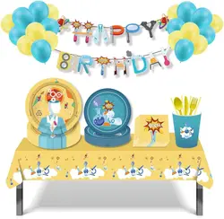 Science Laboratory Birthday Paper Plates Napkins Scientist Experiment Disposable Tableware Party Supplies Boom Theme Kids Baby