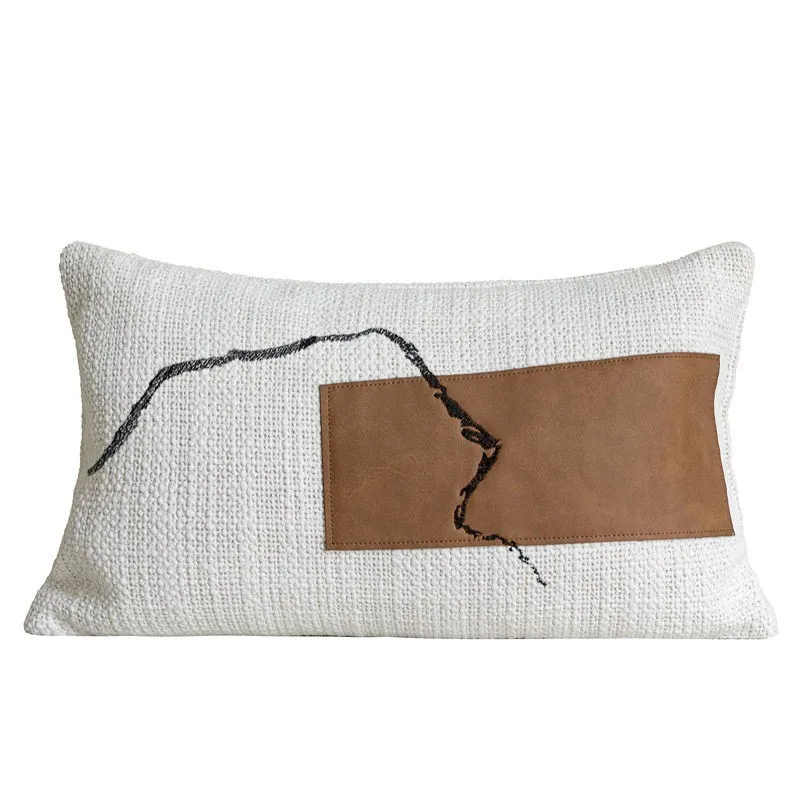 30X50CM Beige Throw Pillow Cover Modern Light Luxury Homestay Waist Cushion Cover Decor Home Decorative Pillowcase view 3