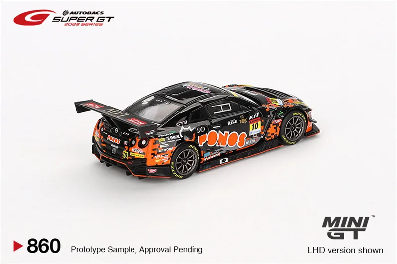 **Pre-Order** Blisterbox - MINI GT 1:64 GT-R NISMO GT3 # 10"PONOS GAINER GT-R" GAINER gegoten modelauto