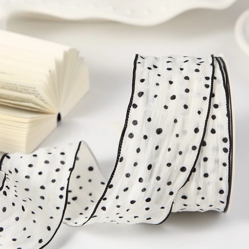 10 Yards 10 Yards Length Crinkled Chiffon Ribbon 25mm 40mm Width Crinkled Texture Wave Edge Ribbon Chiffon Material