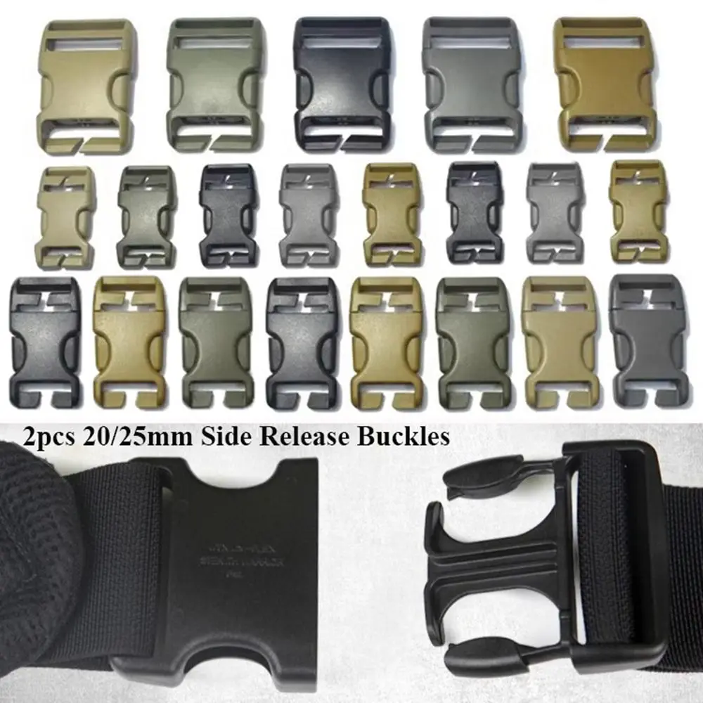 2pcs Plastic Side Release Buckle 5 Colors Inner Diameter 20/25mm Webbing Outdoor Tool Dog Collar Strap Outdoor Tools