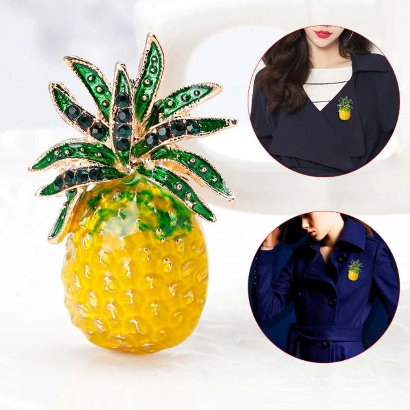 

for Creative Pineapple Fruit Lapel Brooch Pineapple Enamel Pin Fruit Jewelry for Mother's Day Female Friend Grandmother