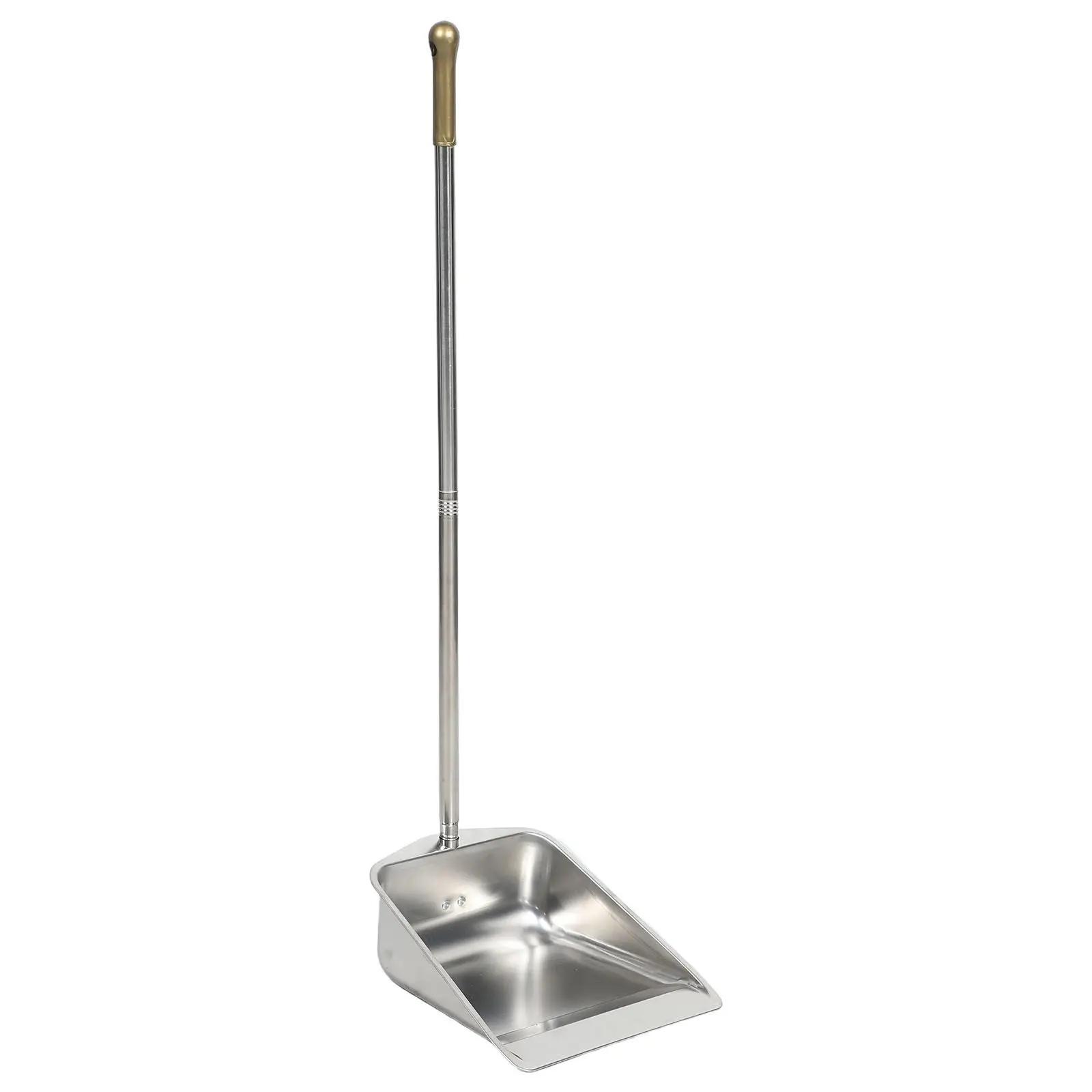 Sturdy Iron Dustpan Long Handled Upright Heavy Duty Metal Sweeping Pan for Household Cleaning Garage Workshop Pet Hair Dust