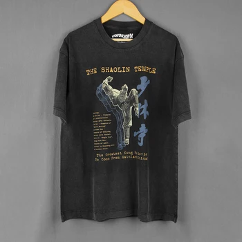 The Shaolin Temple T-Shirt Chinese Kung Fu Movie Jet Li Donnie Yen Men's Clothing Short Sleeve Summer Cotton Tee Shirt