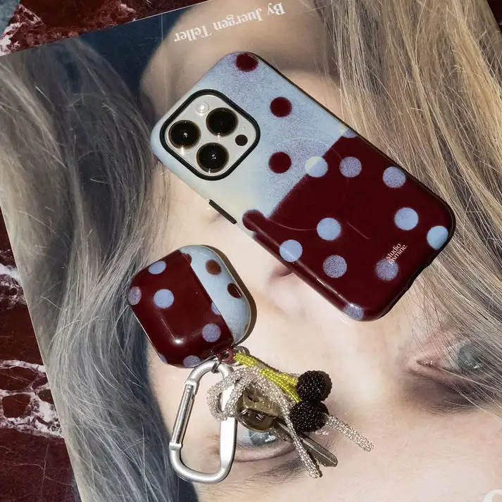 Luxury Clmj Plum Polka Dot Phone Case for iPhone 17 16e 16 1
