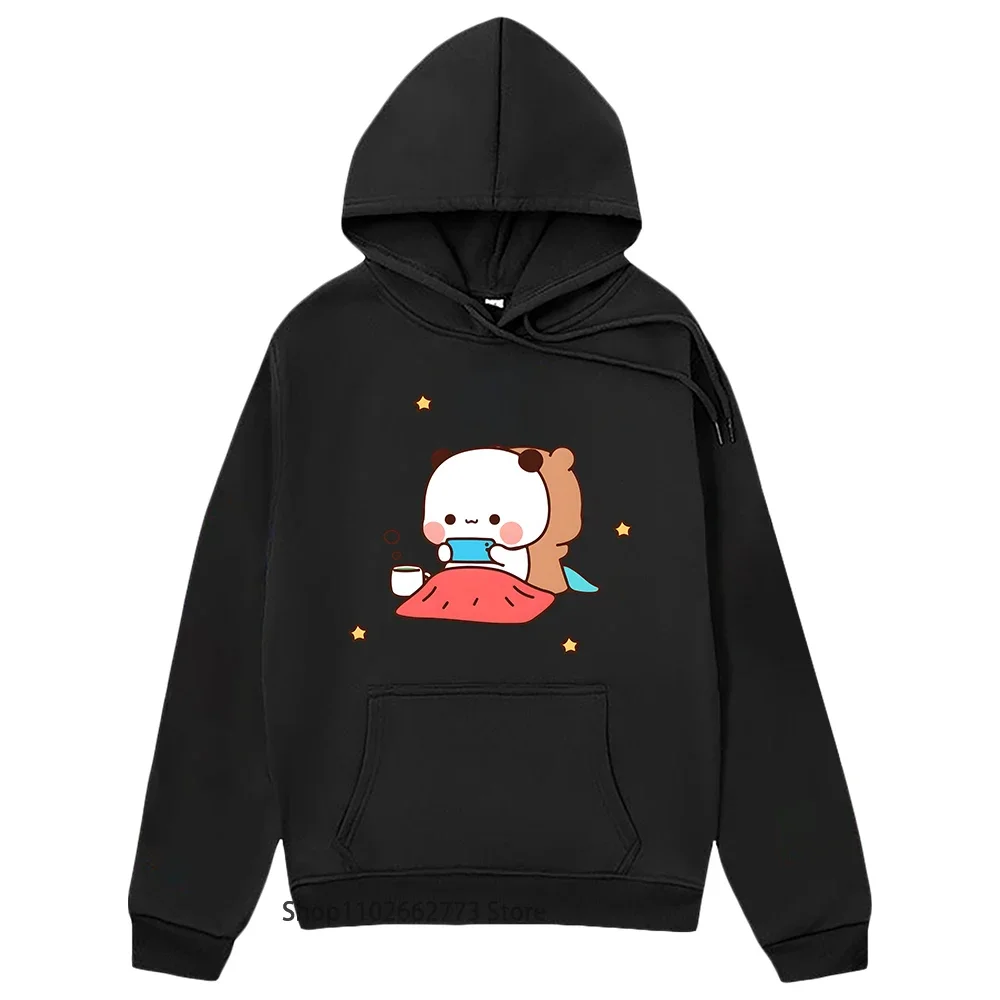 Bubu Dudu Hoodies for Teen Girls Cartoon Panda Bear Sweatshirts Women Clothing Men Kawaii Graphic Casual  Y2k Clothes Fleece Top