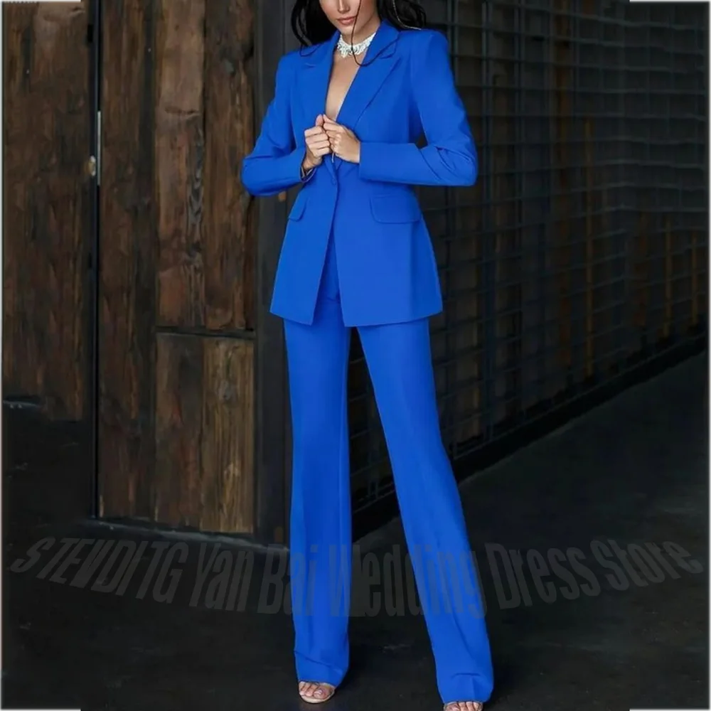 

Two Pieces Set For Woman Outfit Luxury 2026 Solid Color Slim Unique Single Button Modern Female Clothing Jacket With Pants