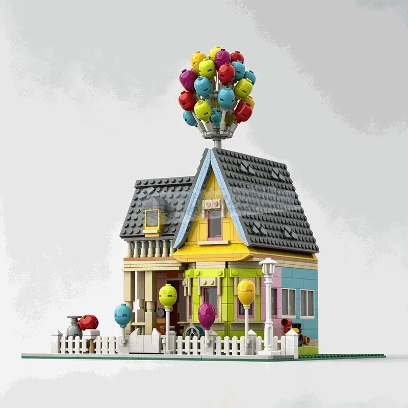 1068PCS Modular Up House Balloon Home Model Custom Building Blocks DIY Assembly Creative Toy Display Collection Educational Gift