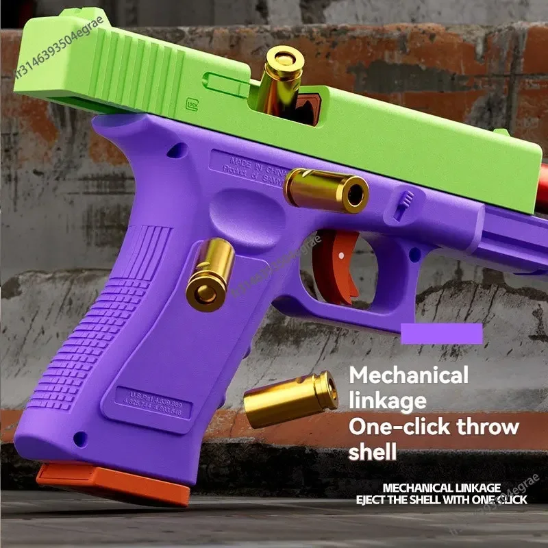 Blowback Laser Gun Manual Pistol Shell Throwing Toy Guns Soft Bullet pistolas Launcher Dual Mode for Adult Children Outdoor Game