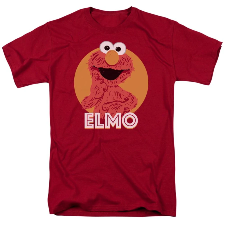 Sesame Street Elmo Scribble Art Shirt – Officially Licensed Red Graphic Tee for Adults New Women's Vintage Breathable Tee