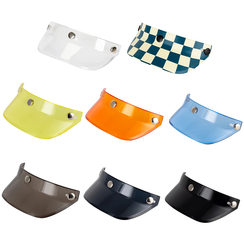 Motorcycle Helmet Sun Shade Protector 3 Snap-Button Retro Open Face Flip Up Down Shield Visor Modified Parts