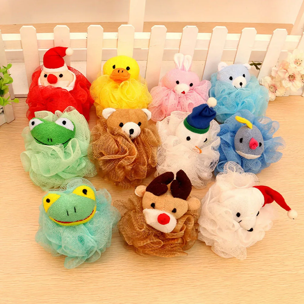 

3Pcs Durable Cartoon Bath Balls Shower Puff Mesh Sponge for Exfoliating Scrubbing Fun Bath Ball Shower Ball