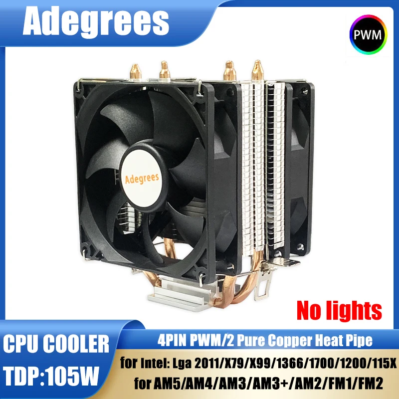 

X99 CPU Air Cooler 3PIN/4PIN Lightless PC Processor Radiator For Intel LGA 1151 1155 1200 1700 2011 AMD AM3 AM4 AM5 Ventilador