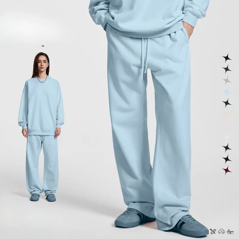 

Спортивные штаны и спортивные брюки High Street, новая осенне-зимняя коллекция, 430 г, прямые брюки, модные свободные повседневные брюки большого размера