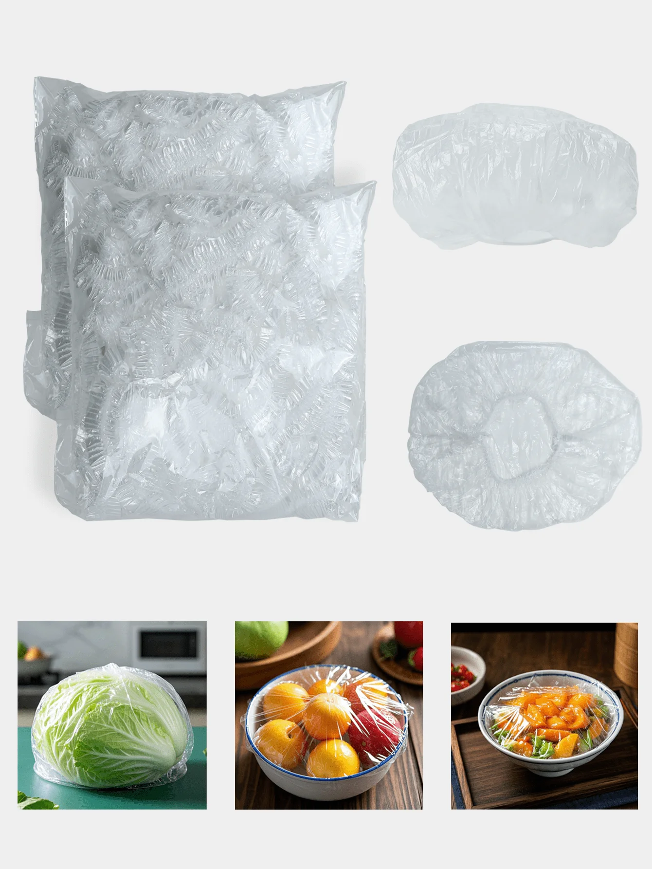 500 unidades de capas descartáveis para alimentos, capas elásticas protetoras para tigelas de alimentos, saco plástico para manter frutas frescas, capa para frutas e vegetais