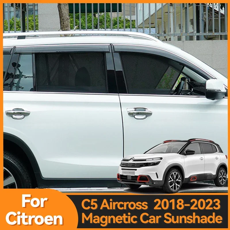 

Магнитный солнцезащитный козырек на боковое окно для Citroen C5 Aircross 2018-2023, автомобильный солнцезащитный козырек, передняя и задняя занавеска на раму лобового стекла