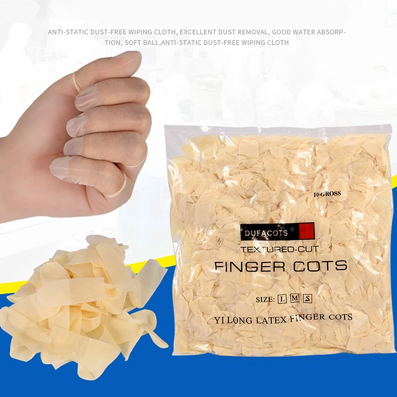 Juste de protection des doigts pour Nail Art, couvre-doigts en caoutchouc non ald, couvre-doigts antistatiques, couvre-doigts en latex de poulet, outil d'art des ongles, 100 pièces, 200 pièces