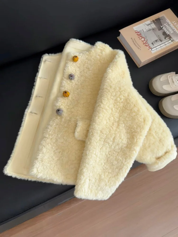 

Женское утепленное пальто из плюша для осени и зимы: новая модная версия с эффектом омоложения, трендовый топ-пальто с воротником-стойкой, нежный стиль