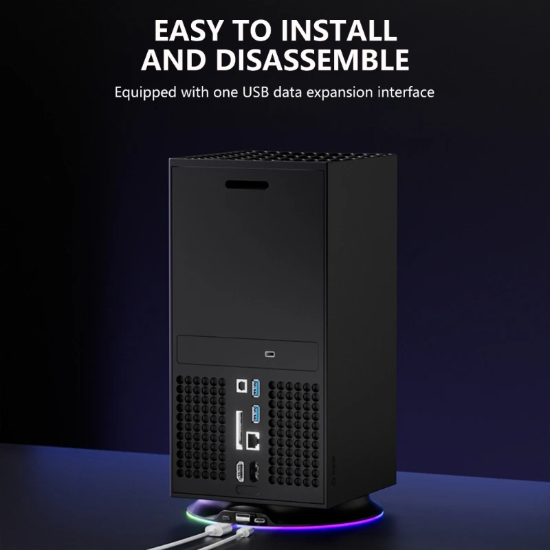 Soporte base vertical redondo con iluminación LED colorida para XSX