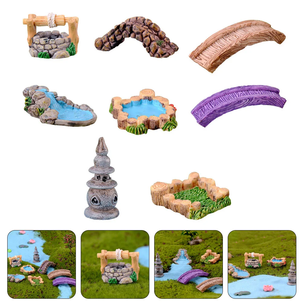 

1Set West Lake Lighthouse Miniature Resin Landscape Decor Durable Garden Ornament Micro Landscape Accessory Miniature Ornament