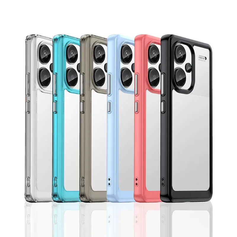 

For Redmi Note 13 Pro Plus Case Note 13 Pro+ Cover 6.67 inch Colorful Soft Edge Silicone Transparent Bumper For Note 13 Pro Plus