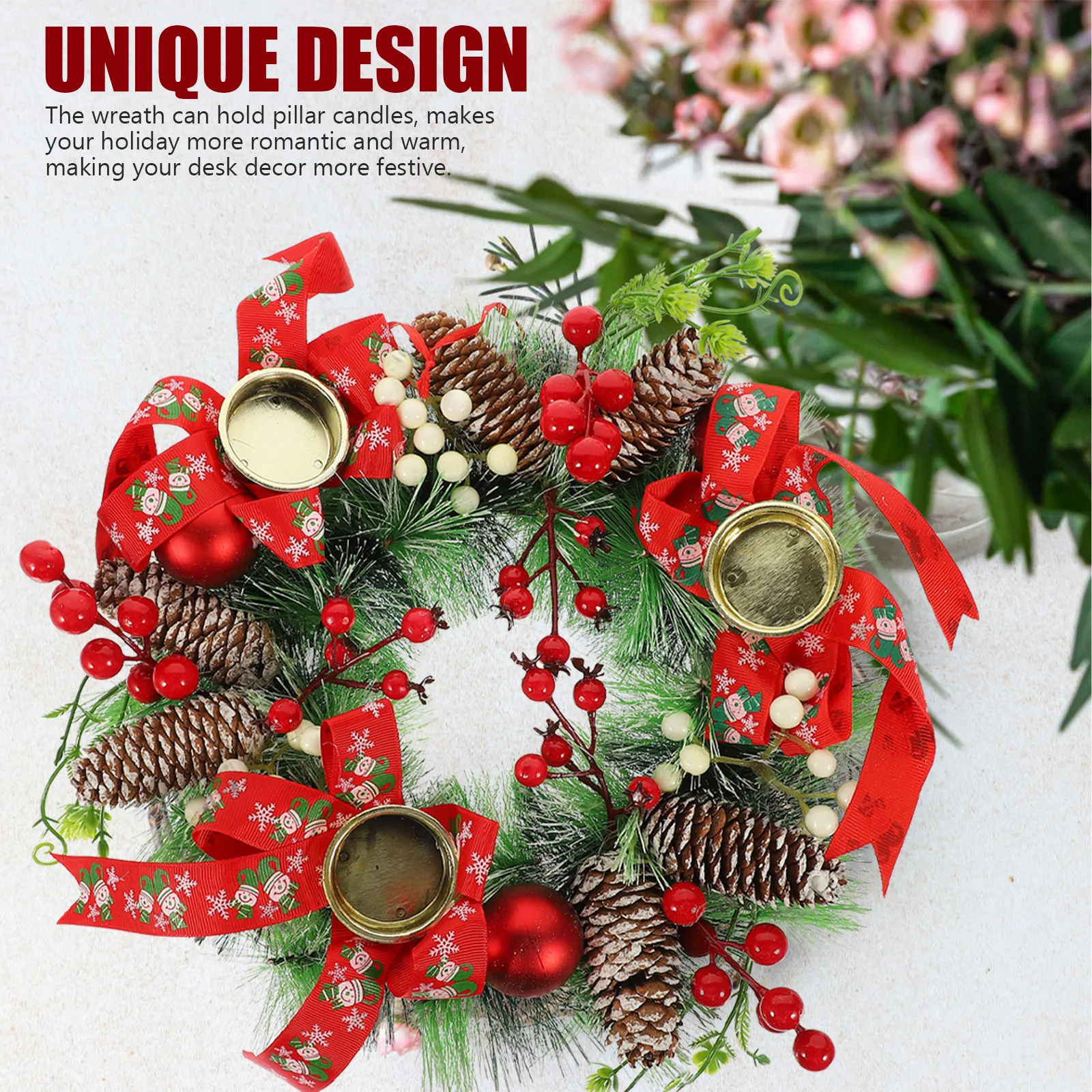 

Holder Christmas Wreath Exquisite Design Artificial Ring for Holiday Decorations Party Supplies Xmas Decor