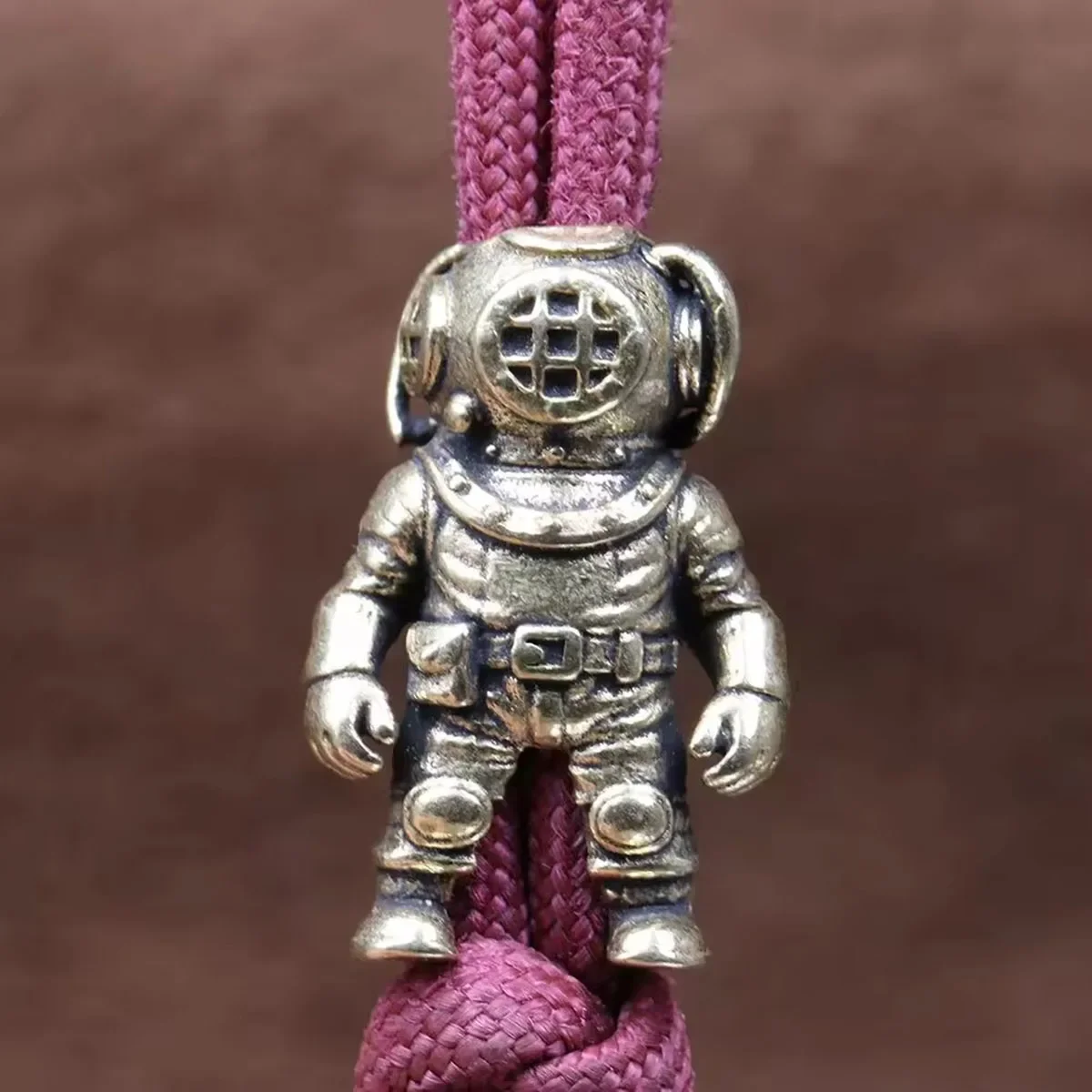 Diver Figurine Brass Knife Beads Set for DIY Woven Bracelets Lanyard Pendants Accessories Outdoor Craft Kit