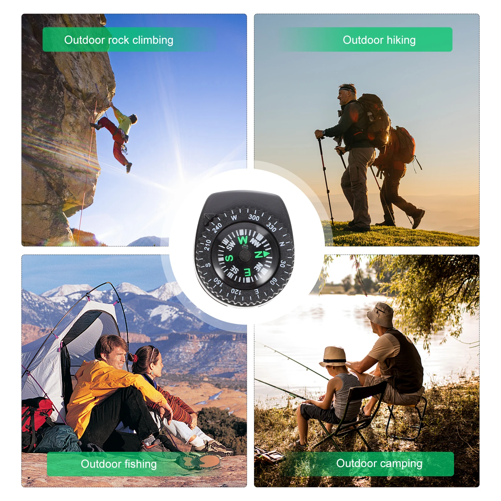 

2 pcs Pocket Camping Detachable Portable Pocket Adventure Outdoor Compass Portable Mini Tool