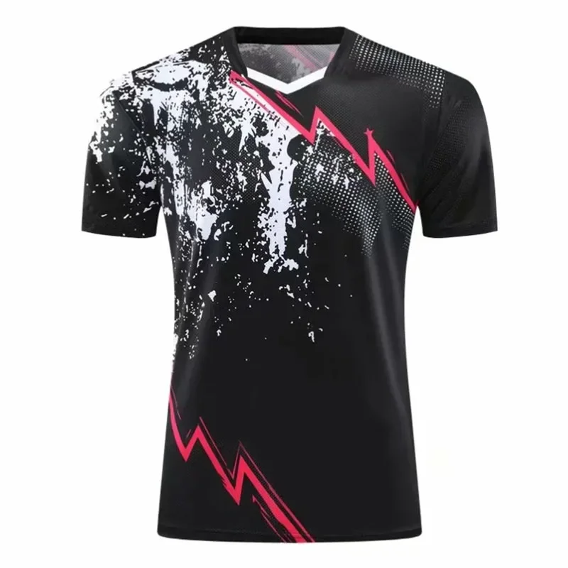 Men Women Short Sleeve Sports Badminton Shirts Table Tennis T-shirts Sportwear Dry-Cool Table Tennis Clothes Ping Pong