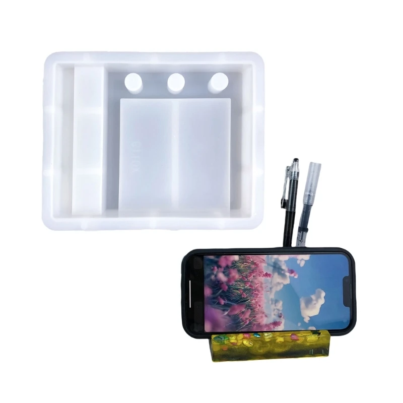 Molde silicone criativo para suporte telefone, caneta ajustável, decoração artesanal diy, 2023