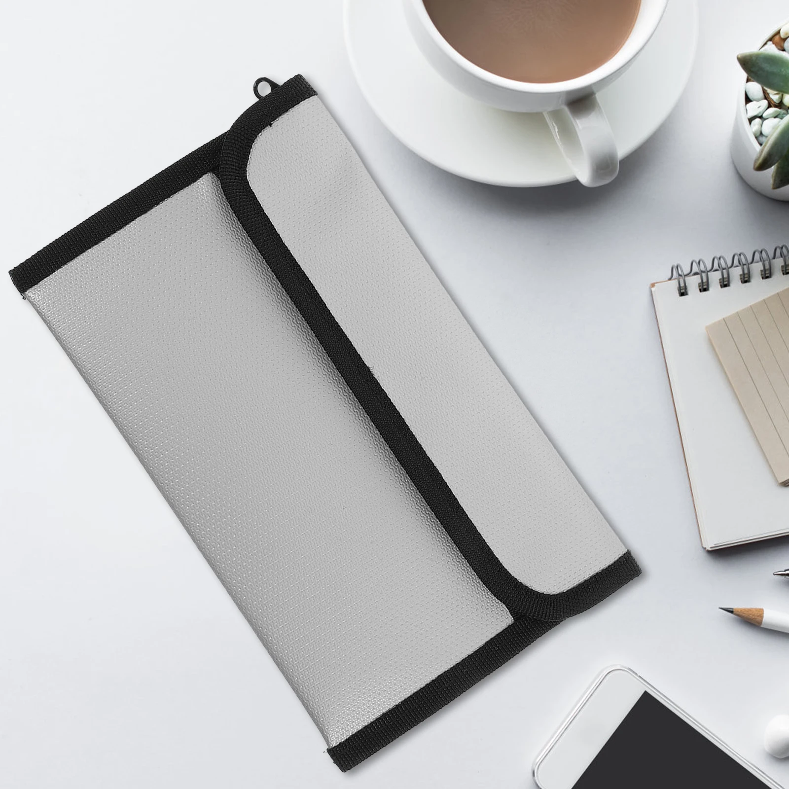 

Waterproof File Bag Fireproof Document Bags Pouch Silver Large Capacity File Organizer Receipt Container Sturdy Silicone