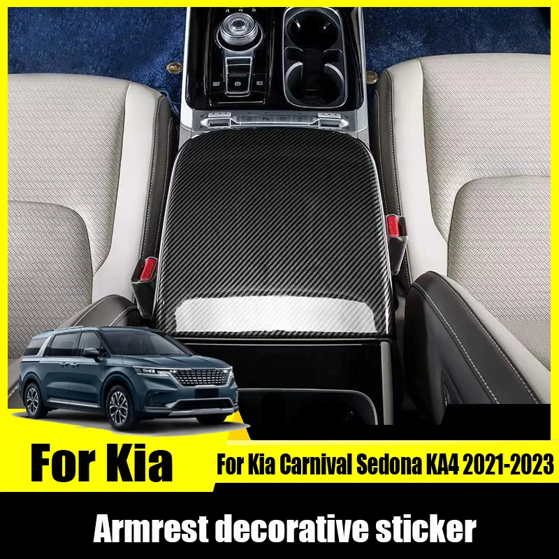 For Kia Carnival Sedona KA4 2021 2022 2023  Armrest box decorative sticker cover frame Automotive interior modification