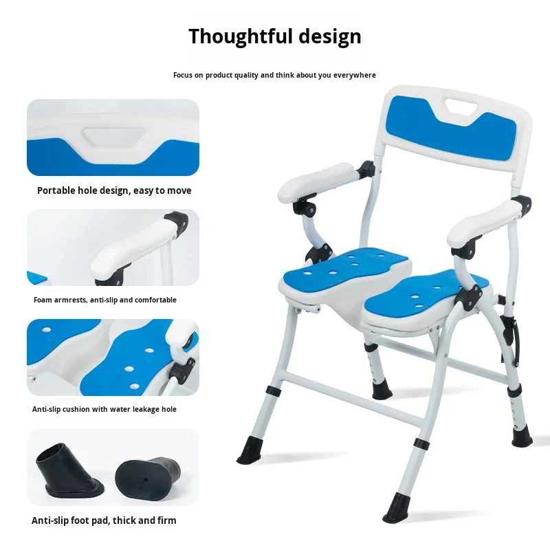 Simplywalk Aluminum Alloy 150KG Bath Shower Chair Foldable Tub Rehabilitation Therapy MDR CE Certification Framework Agreement
